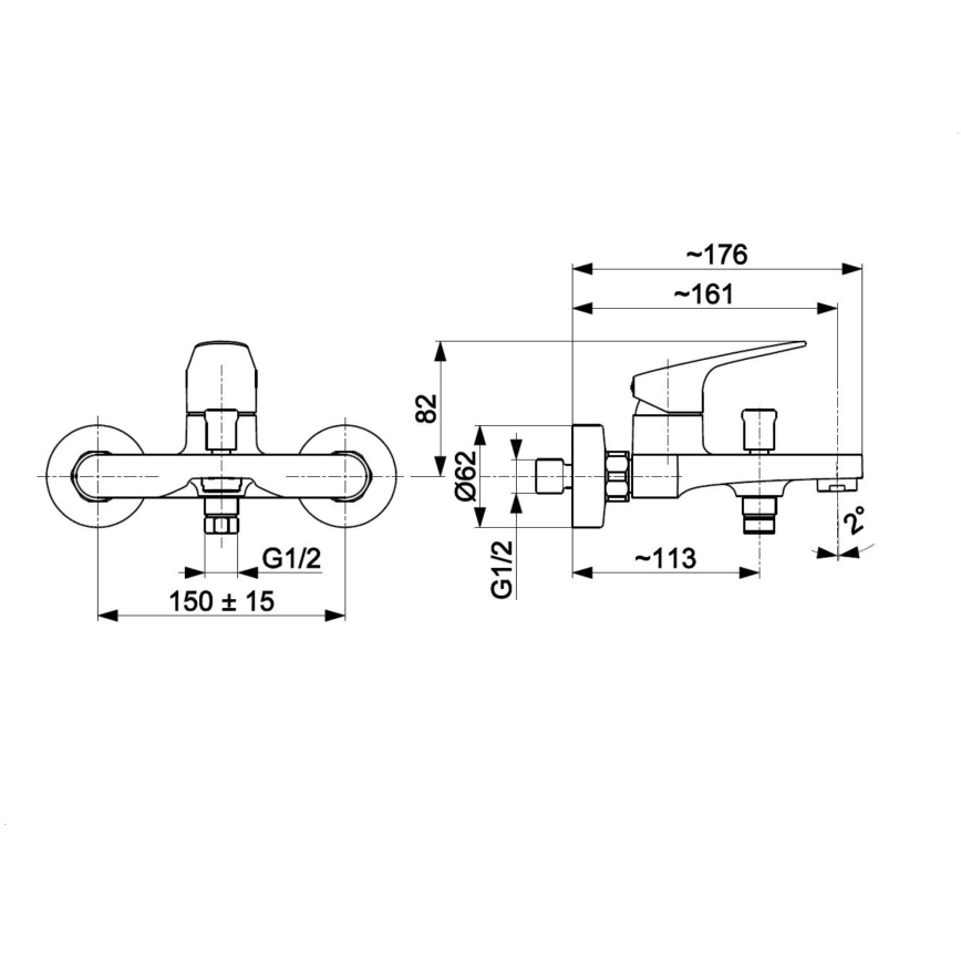 KFA Armatura 5554-010-81 - Matta musta OTAVA kylpyhuoneen hana
