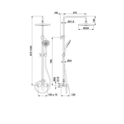 KFA Armatura 5556-910-81 - Suihkusetti hanalla OTAVA messinki/matta musta