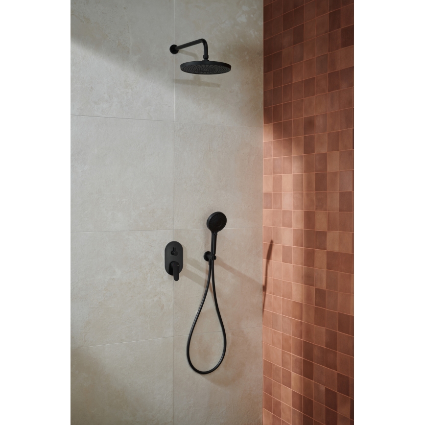 KFA Armatura 5559-501-81 - Suihkusetti upotettavalla OTAVA-mattamustalla hanalla