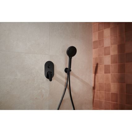 KFA Armatura 5559-501-81 - Suihkusetti upotettavalla OTAVA-mattamustalla hanalla