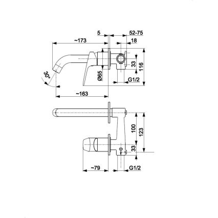 KFA Armatura 5559-810-81 - Upotettava pesuallashana upotettavaa asennusta varten OTAVA mattamusta