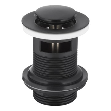 KFA Armatura 660-354-81 - Allas jäte ylivuoto CLICK-CLACK halkaisija 6,2 cm messinki/matta musta