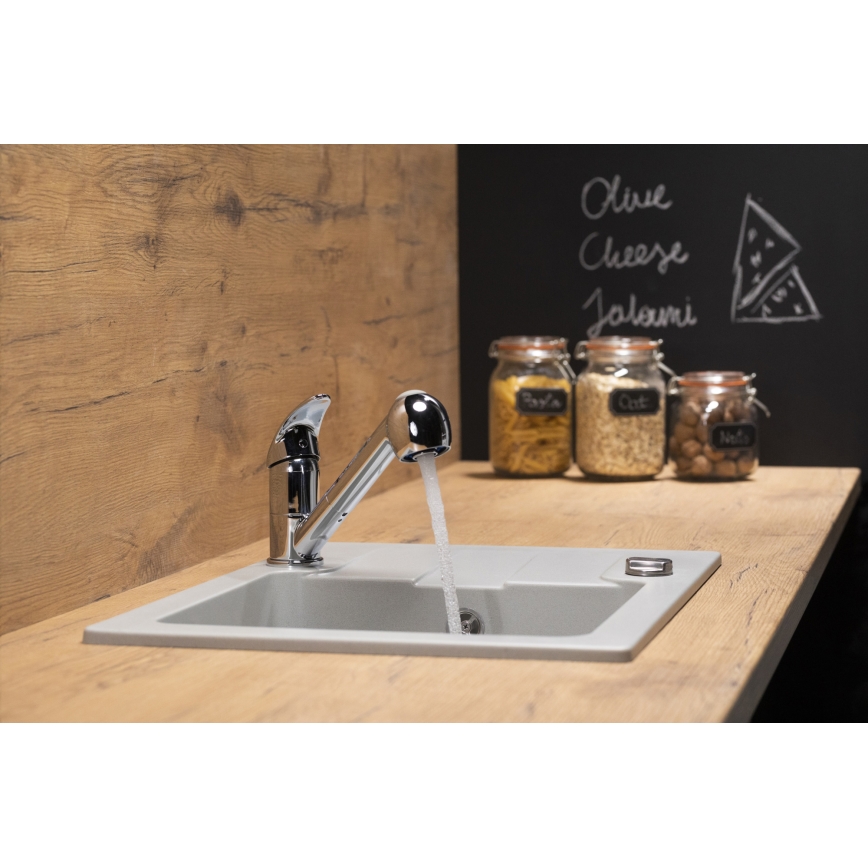 KFA Armatura 6613-110-00 - Tiskihana ulosvedettävällä ruiskulla INDIRA kiiltävä kromi