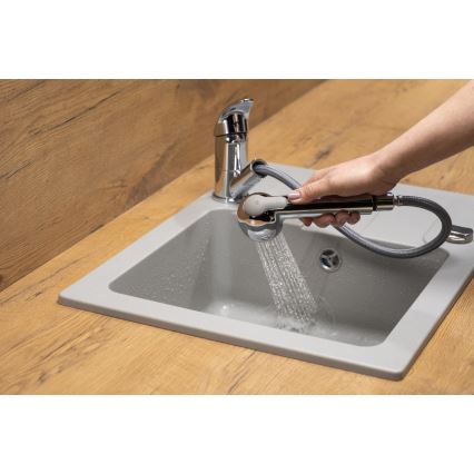 KFA Armatura 6613-110-00 - Tiskihana ulosvedettävällä ruiskulla INDIRA kiiltävä kromi