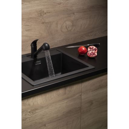 KFA Armatura 6613-110-81 - Tiskihana ulosvedettävällä ruiskulla INDIRA messinki/matta musta