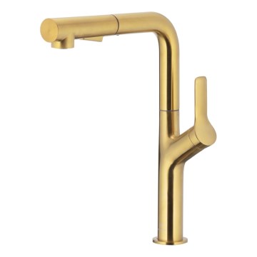 KFA Armatura 6623-220-31 - Tiskihana ulosvedettävällä ruiskulla DUERO DESIGN ruostumaton/maa kulta