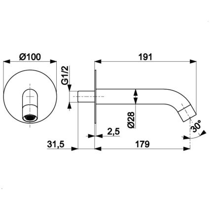 KFA Armatura 836-004-81 - Nokka piiloasennukseen MOZA messinki/matta musta