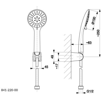 KFA Armatura 841-220-81 - Suihkusetti MOZA matta musta