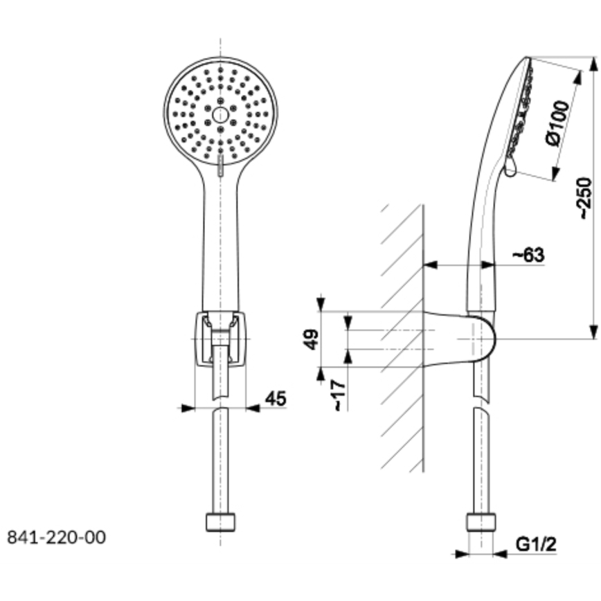 KFA Armatura 841-220-81 - Suihkusetti MOZA matta musta