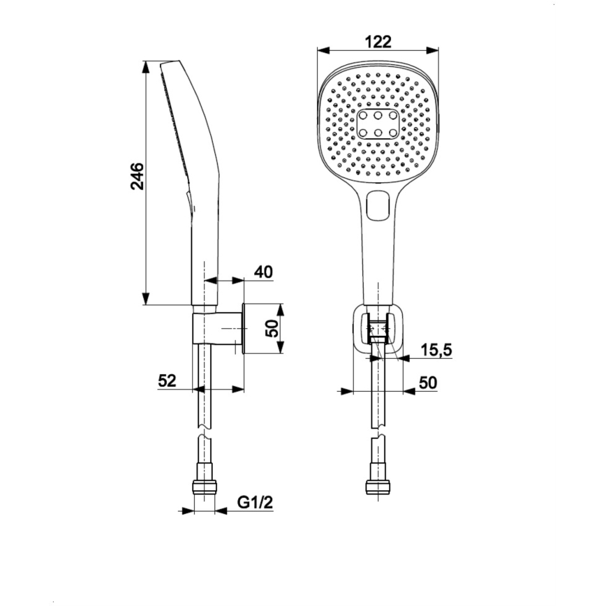 KFA Armatura 841-255-31 - MALAGA-suihkusetti, harjattu kultapinta