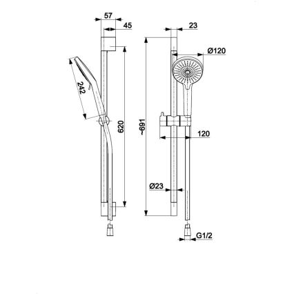 KFA Armatura 841-345-81 - Suihkusetti OTAVA messinki/matta musta