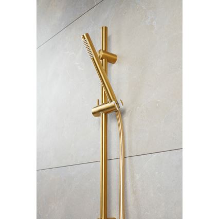 KFA Armatura 841-363-31 - Suihkusetti MOZA ruostumaton teräs/harjattu kulta