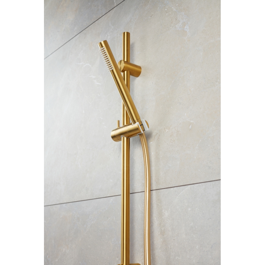 KFA Armatura 841-363-31 - Suihkusetti MOZA ruostumaton teräs/harjattu kulta