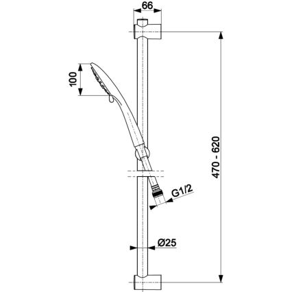 KFA Armatura 841-365-31 - Suihkusetti MOZA messinki/maa kulta
