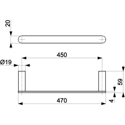 KFA Armatura 864-026-00 - Seinäpyyhepidike 47 cm kiiltävä kromi