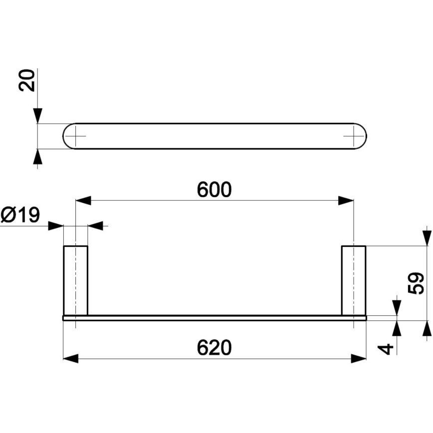KFA Armatura 864-027-00 - Seinäpyyhepidike 62 cm kiiltävä kromi