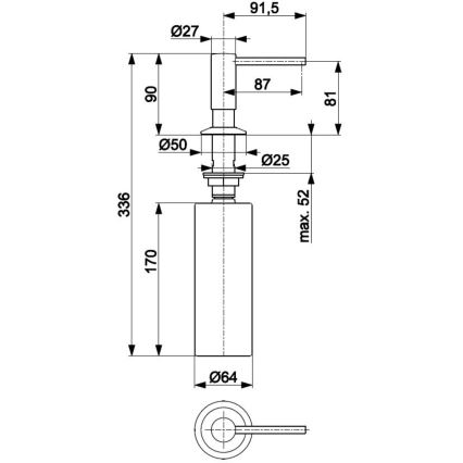 KFA Armatura 990-100-81 - Upotettu saippuanannostelija DUERO ruostumaton/matta musta