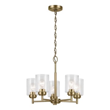 Kichler - Kattokruunu ketjussa WINSLOW 5xE27/60W/230V halkaisija 50,2 cm messinki
