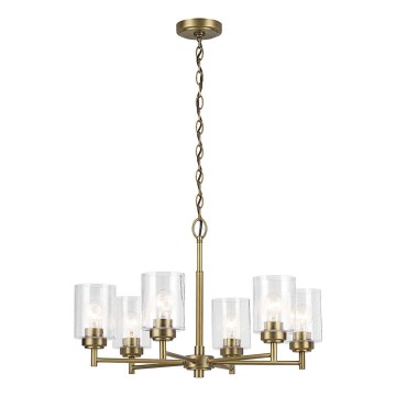 Kichler - Kattokruunu ketjussa WINSLOW 6xE27/60W/230V halkaisija 66 cm messinki