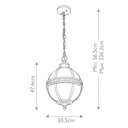 Kichler - Kattokruunu ulkokäyttöön ketjussa HALLERON 3xE14/60W/230V IP44