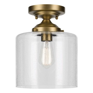 Kichler - Kattovalo WINSLOW 1xE27/60W/230V halkaisija 21,6 cm messinki