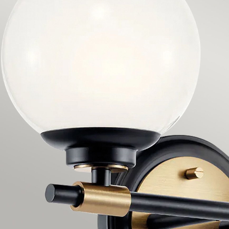 Kichler - LED-kylpyhuoneen seinävalaisin BENNO 2xLED/3W/230V musta/kulta IP44