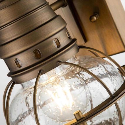 Kichler - Ulkoseinävalaisin BRIDGE POINT 1xE27/60W/230V IP44 messinki