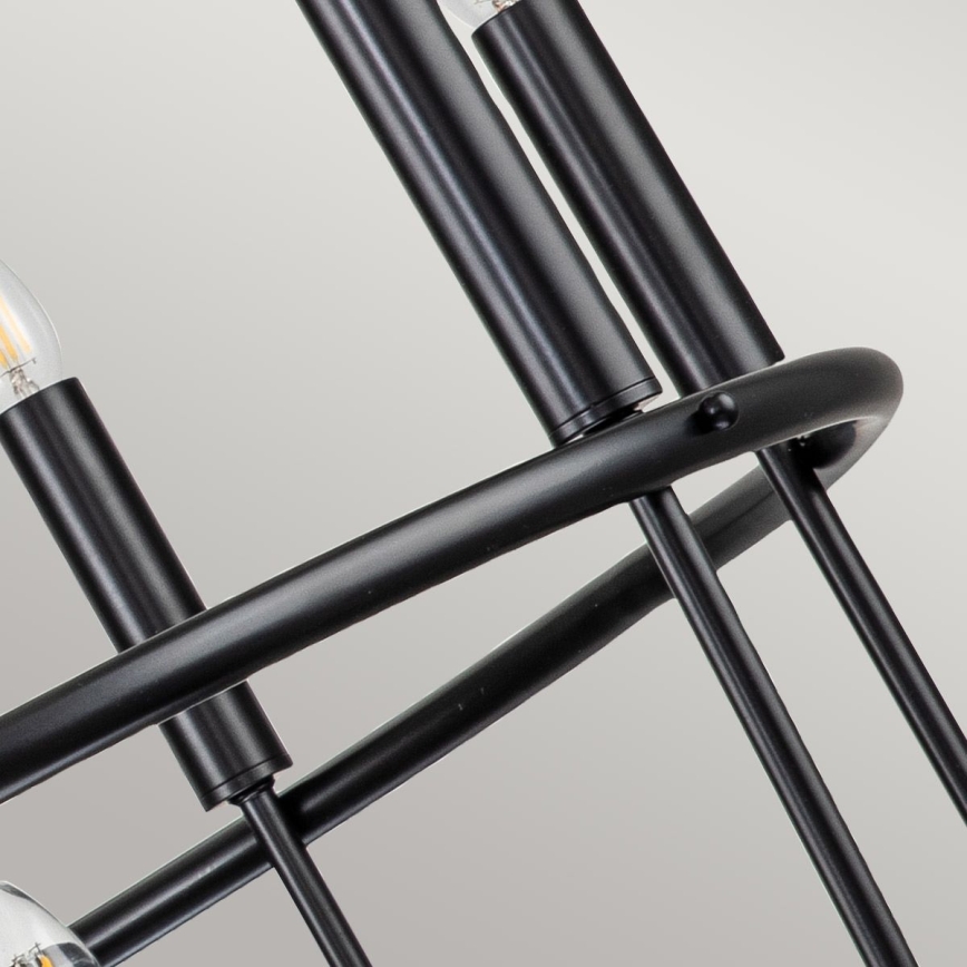 Kichler - CAPITOL HILL kattokruunu ketjulla 12xE14/40W/230V musta