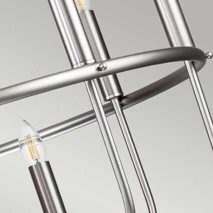 Kichler - CAPITOL HILL ketjullinen kattokruunu 12xE14/40W/230V mattakromi