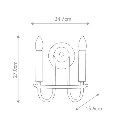 Kichler - Seinävalaisin CAPITOL HILL 2xE14/40W/230V, kullanvärinen
