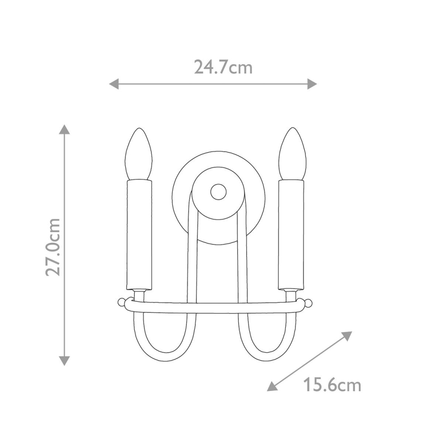 Kichler - Seinävalaisin CAPITOL HILL 2xE14/40W/230V, kullanvärinen