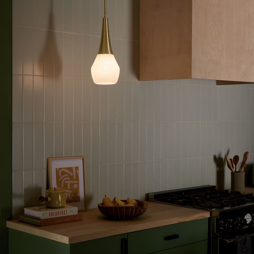 Kichler - Riippukattokruunu DEELA 1xE27/60W/230V halkaisija 17,8 cm messinki