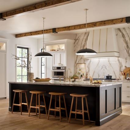 Kichler - Kattokruunu ketjussa DELAROSA 1xE27/60W/230V musta/messinki