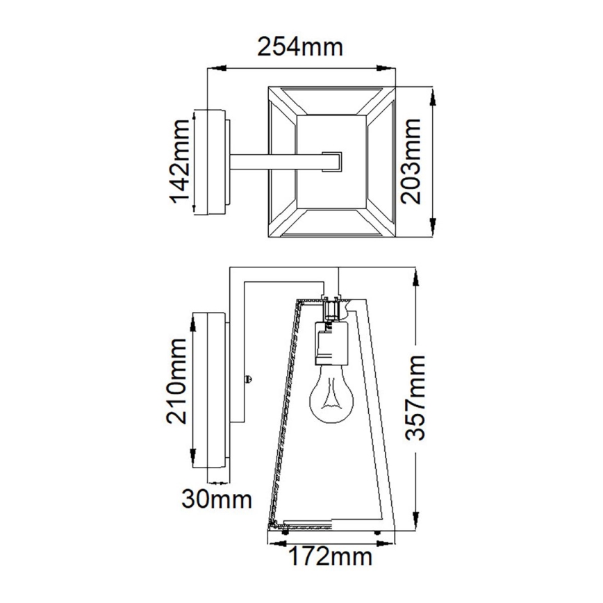 Kichler - Ulkoseinävalaisin DELISON 1xE27/60W/230V IP44