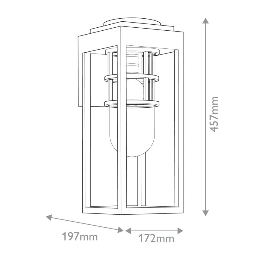 Kichler - Ulkoseinävalaisin HONE M 1xE27/60W/230V IP44 musta