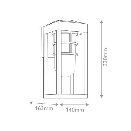 Kichler - Ulkoseinävalaisin HONE S 1xE27/60W/230V IP44 musta
