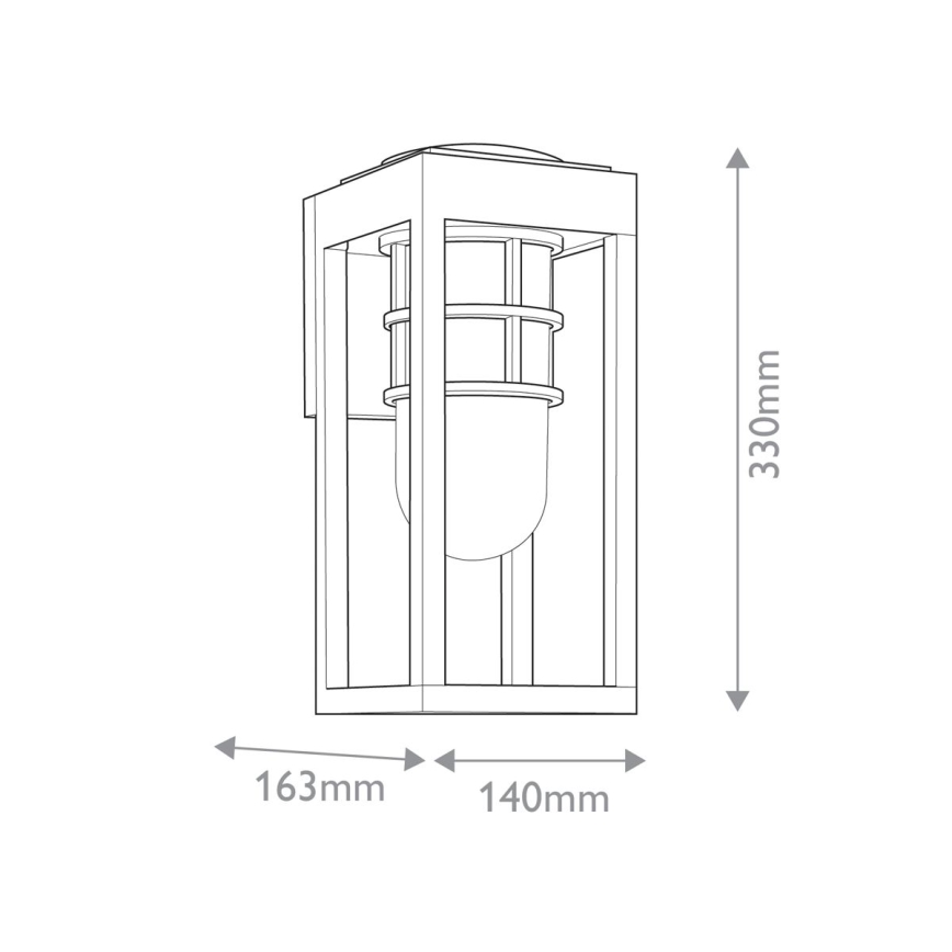 Kichler - Ulkoseinävalaisin HONE S 1xE27/60W/230V IP44 musta