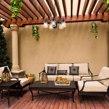 Kichler - Kattokruunu ulkona pylväässä LYNDON 5xE27/60W/230V IP44