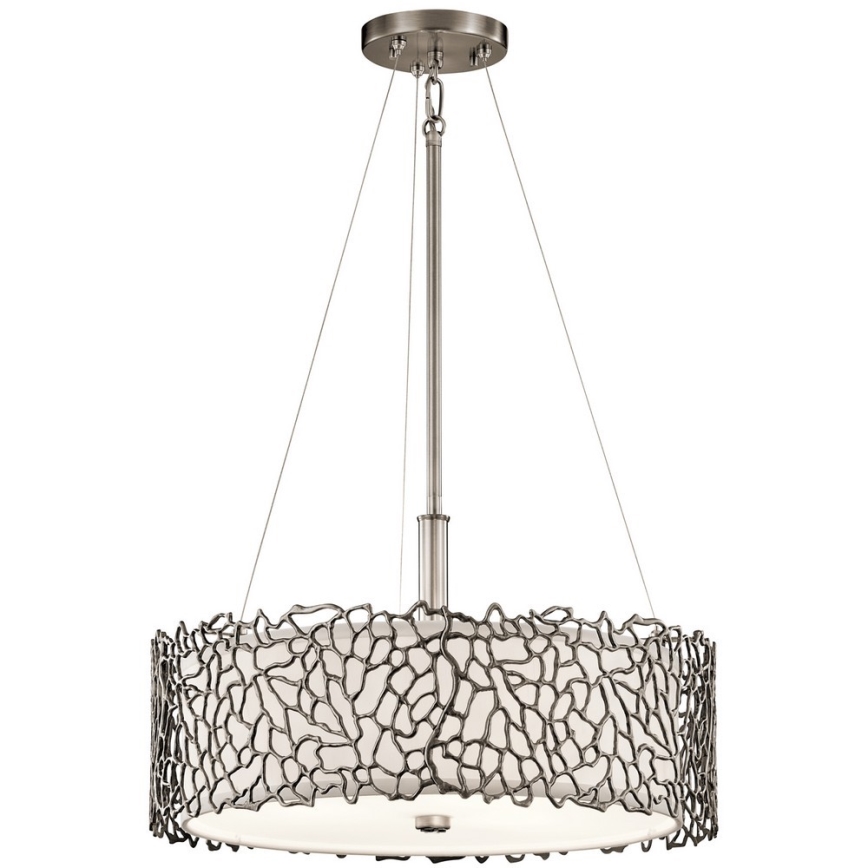 Kichler - Riippukattokruunu SILVER CORAL 3xE27/100W/230V mattakromi