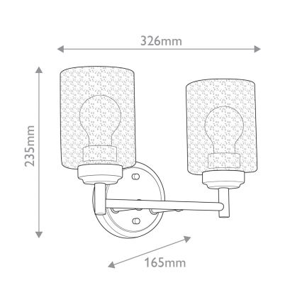 Kichler - Seinävalaisin WINSLOW 2xE27/60W/230V messinki