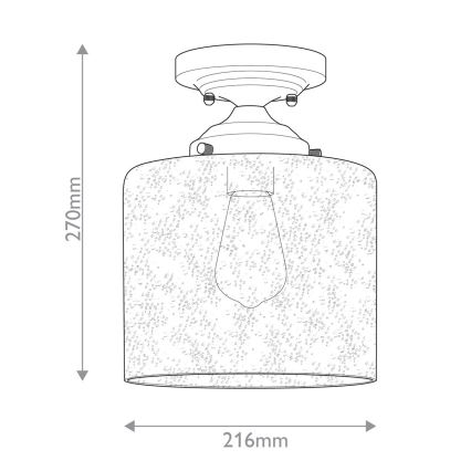 Kichler - Kattovalo WINSLOW 1xE27/60W/230V halkaisija 21,6 cm messinki