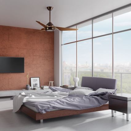 Kichler - LED himmennettävä kattotuuletin JADE LED/18W/230V ruskea + kaukosäädin