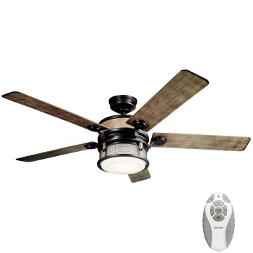 Kichler - LED himmennettävä kattotuuletin AHRENDALE LED/10W/230V IP44 + kaukosäädin