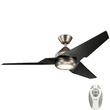 Kichler - LED himmennettävä kattotuuletin JADE LED/18W/230V musta + kaukosäädin