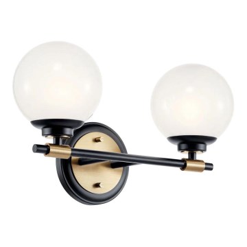 Kichler - LED-kylpyhuoneen seinävalaisin BENNO 2xLED/3W/230V musta/kulta IP44