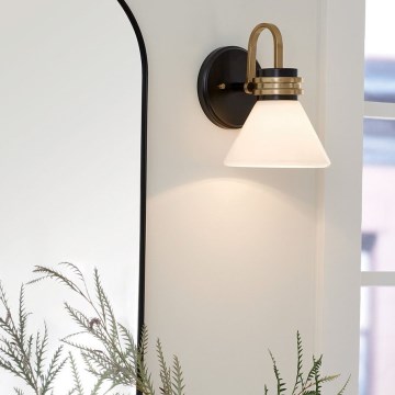 Kichler - LED Seinälamppu kylpyhuoneeseen FARUM 1xG9/3W/230V IP44 musta/messinki