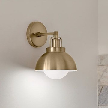 Kichler - Seinävalaisin NIVA 1xE27/40W/230V messinki