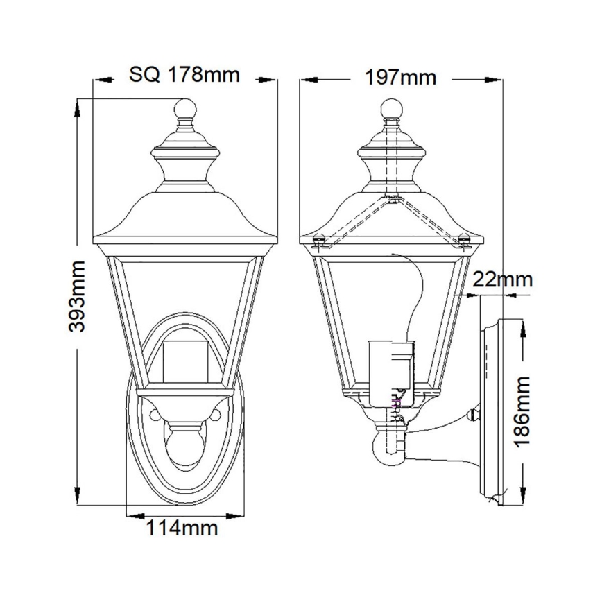 Kichler - Ulkoseinävalaisin BAY SHORE 1xE27/60W/230V IP44