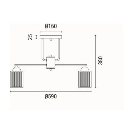 Kiinteä kattokruunu 3xE27/60W/230V