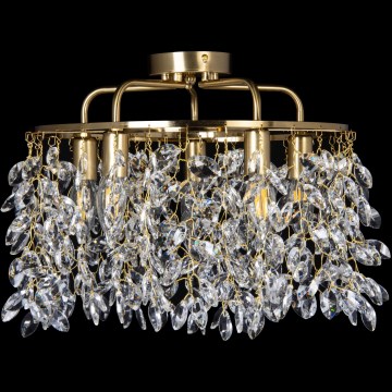 Kiinteä kattokruunu 5xE14/60W/230V halkaisija 40 cm kulta